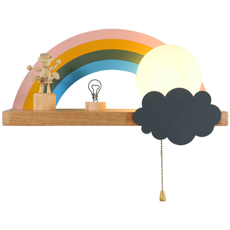 Nordische Cartoon-Regenbogen-Wandleuchte mit 1 Licht 