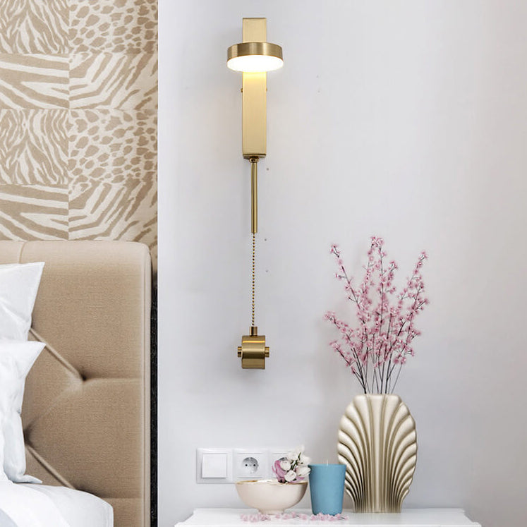 Modern Luxury Square Brass Suspension Chain LED Wall Sconce Lamp