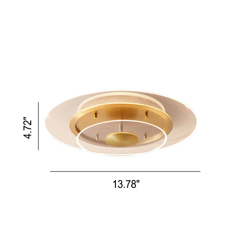 Modern Light Luxury Round Acrylic Gold LED Flush Mount Ceiling Light