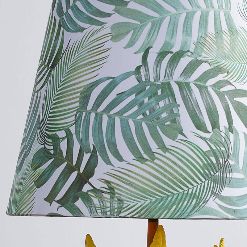 Nordic Leaf Fabric Resin Bird Design 1-Licht-Tischlampe 