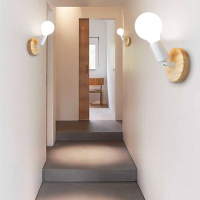 Nordic Minimalist Log Spotlight 1-Light Wall Sconce Lamp