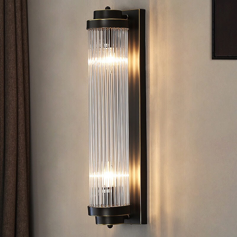 Modern Luxury Crystal Cylinder Column Rotation 2-Light  Wall Sconce Lamp