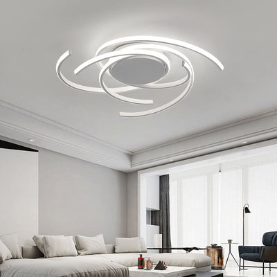 Plafonnier semi-encastré en aluminium à bande circulaire créative minimaliste 
