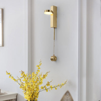 Modern Luxury Square Brass Suspension Chain LED Wall Sconce Lamp