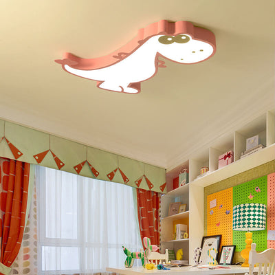 Plafonnier LED à montage encastré en forme de dinosaure créatif de dessin animé 