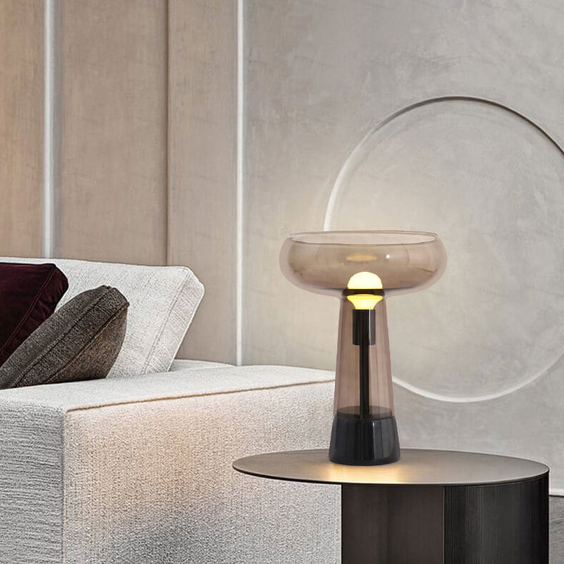 Lampe de table LED en marbre et verre créatif simple 
