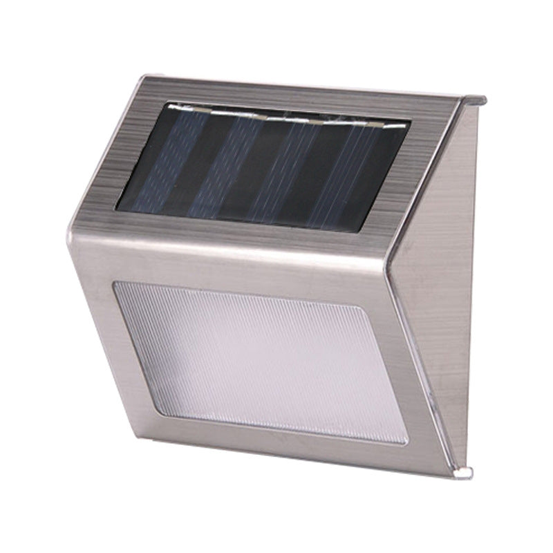 Solar Stainless Steel LED Outdoor Waterproof Staircase Fence Wall Sconce Lamp