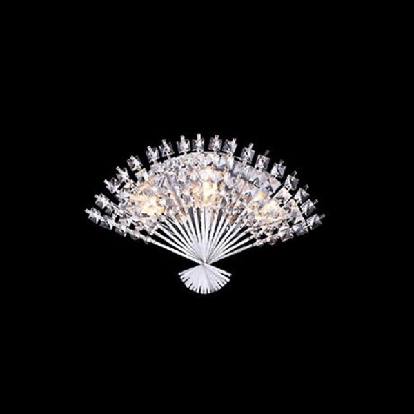 Modern Luxury Crystal Fan Shape 3-Light Wall Sconce Lamp