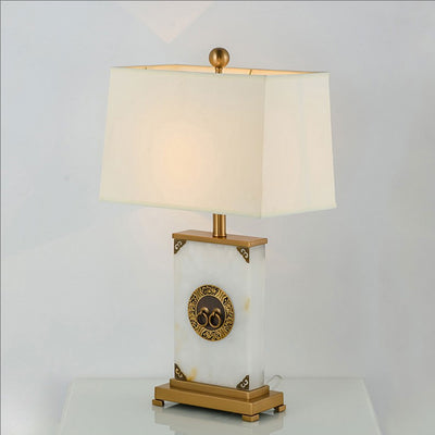 Chinese Light Luxury Lucite Copper 1-Light Table Lamp