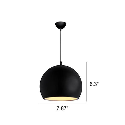 Modern Solid Color Round Head Iron 1-Light Pendant Light