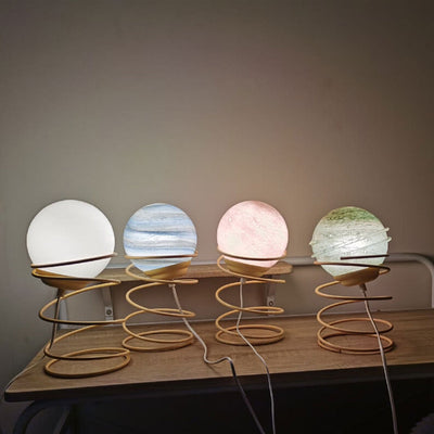 Nordic Creative Glass Ball Spring Base Design 1-Licht-Tischlampe