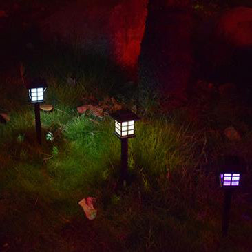 Lanterne solaire carrée à LED, éclairage d'extérieur, étanche, prise de terre, pour jardin 