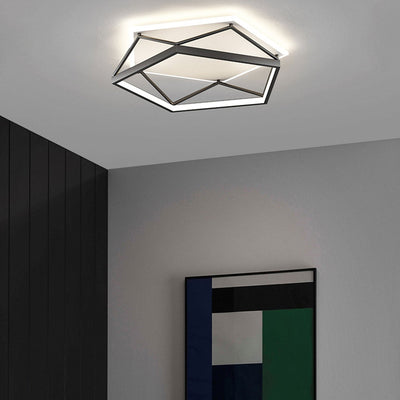 Modern Minimalist Geometric Square Iron Acrylic LED Flush Mount Ceiling Light