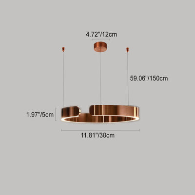 Suspension LED ronde minimaliste moderne en acier inoxydable 