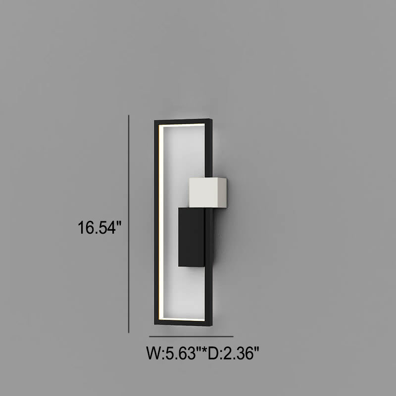 Minimalistische kreative quadratische Rahmen-Eisen-Silikon-LED-Wandleuchte 