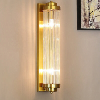 Modern Luxury Crystal Cylinder Column Rotation 2-Light  Wall Sconce Lamp