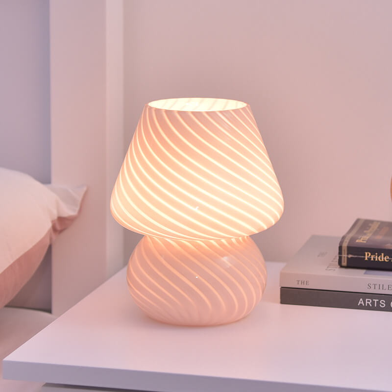Retro Creative Glass Mushroom 1-Light LED-Nachtlicht-Tischlampe 