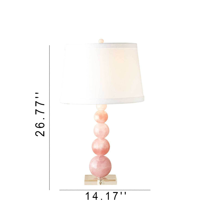 Lampe de table moderne à 1 lumière en perles de cristal rose 