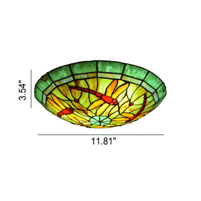 Tiffany-Libellen-Buntglas-LED-Unterputzbeleuchtung im europäischen Stil 