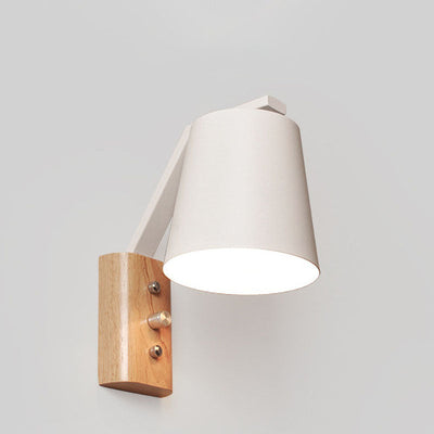 Nordic Modern Solid Wood Cylindrical 1-Light Wall Sconce Lamp