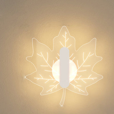 Modern Art Deco Acrylic Maple Leaf Shape LED Creative Wall Sconce Lamp