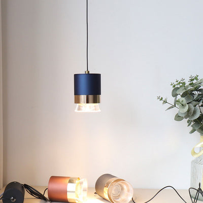 Nordic Light Luxury Cylindrical Aluminum Acrylic LED Pendant Light