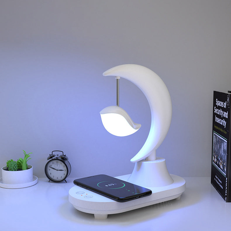 Moderne Tischlampe des ABS-Mond-Form-Bluetooth-Lautsprecher-Nachtlicht-LED