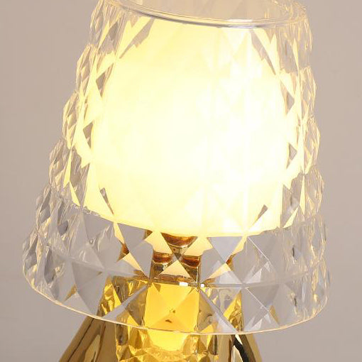 Contemporary Nordic Acrylic Lampshade Electroplating Golden Man 1-Light Table Lamp