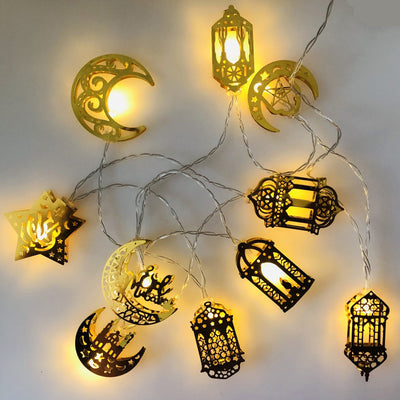 Modern Iron Eid String Lights LED Battery/USB Decorative Light