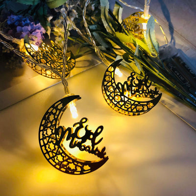 Modern Iron Eid String Lights LED Battery/USB Decorative Light