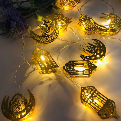 Modern Iron Eid String Lights LED Battery/USB Decorative Light