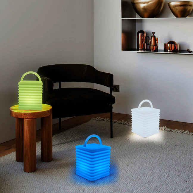 Modern Art Deco Plastic Colorful Tote Bag Shape LED Decorative Table Lamp