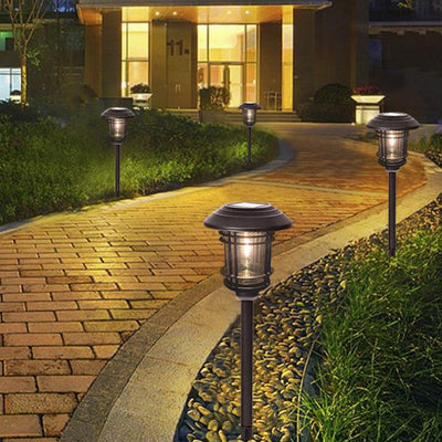 Lampe LED solaire moderne du milieu du siècle, imperméable, en acier inoxydable, luminaire décoratif d'extérieur pour pelouse, prise de terre 