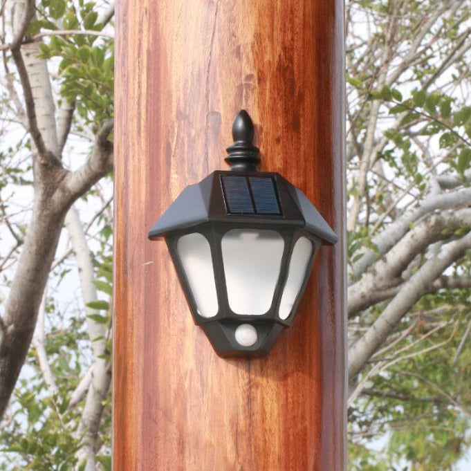 Modern Minimalist Solar Outdoor Waterproof Induction Two-color Lighting LED Outdoor Garden Wall Sconce Lamp