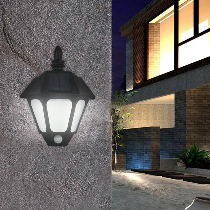 Modern Minimalist Solar Outdoor Waterproof Induction Two-color Lighting LED Outdoor Garden Wall Sconce Lamp