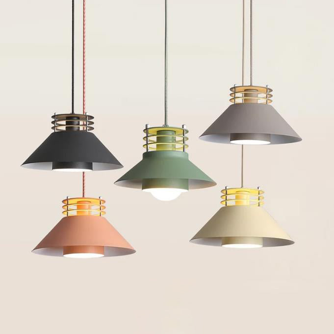 Industrial Iron Nordic Macaron Color 1-Light Pendant Light