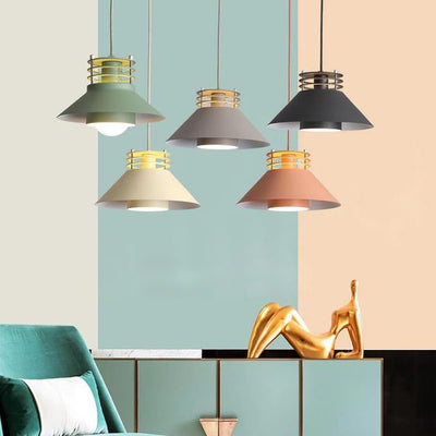 Industrial Iron Nordic Macaron Color 1-Light Pendant Light