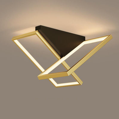 Modern Creative Geometric Aluminum LED Semi-Flush Mount Ceiling Light