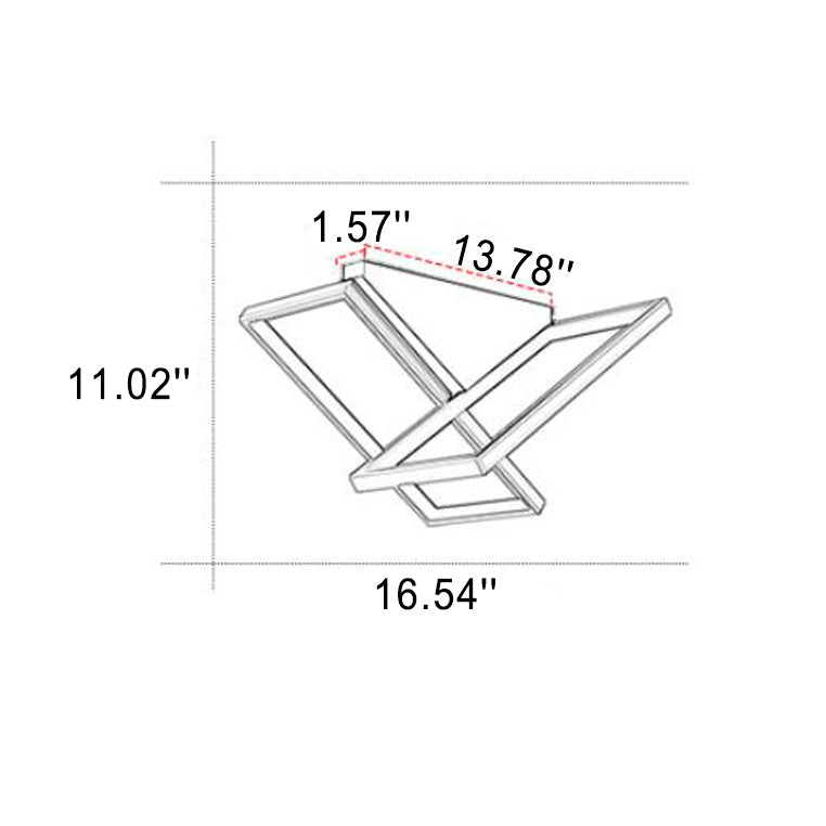 Moderne kreative geometrische Aluminium-LED-Deckenleuchte mit halbbündiger Montage 