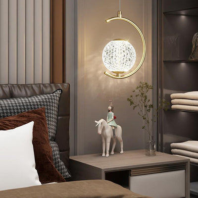 Modern Acrylic Round Ball Half Round LED Pendant Light