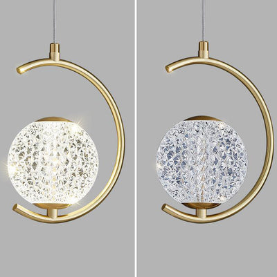 Modern Acrylic Round Ball Half Round LED Pendant Light