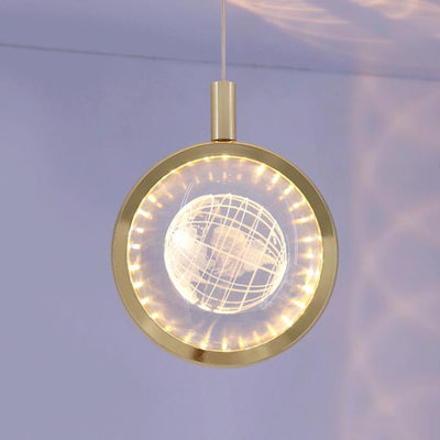 Lampe suspendue LED multi-styles en boule de cristal tridimensionnelle créative 