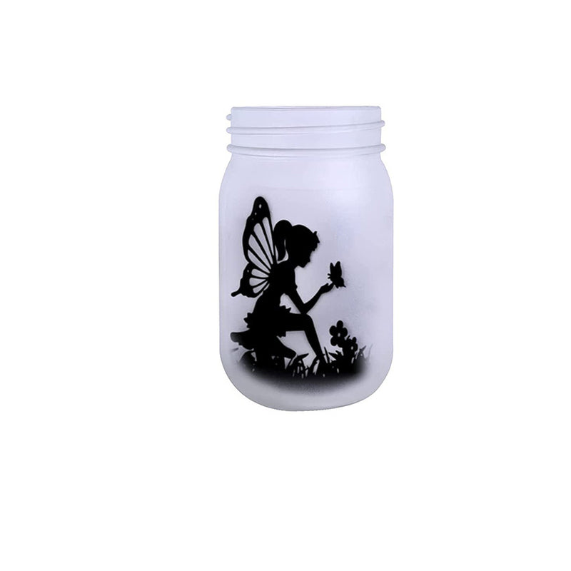 Solar Creative Fairy Frosted Glass Jar LED Outdoor Light