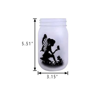 Solar Creative Fairy Frosted Glass Jar LED Outdoor Light