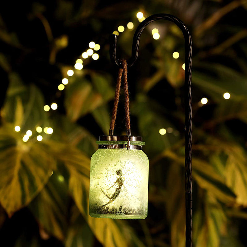 Solar Creative Fairy Frosted Glass Jar LED Outdoor Light