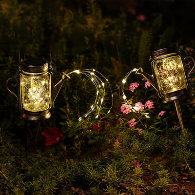 Solar Creative Fairy Frosted Glass Jar LED Outdoor Light