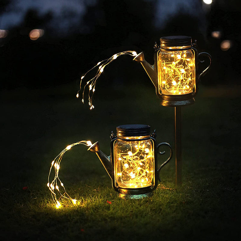 Solar Creative Fairy Frosted Glass Jar LED Outdoor Light