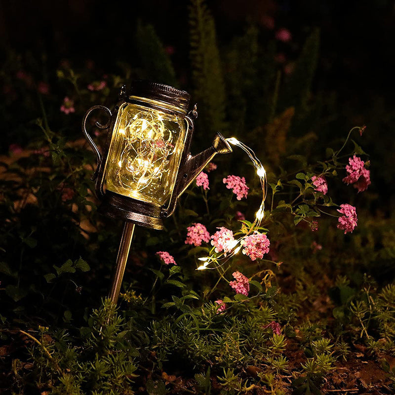 Solar Creative Fairy Frosted Glass Jar LED Outdoor Light