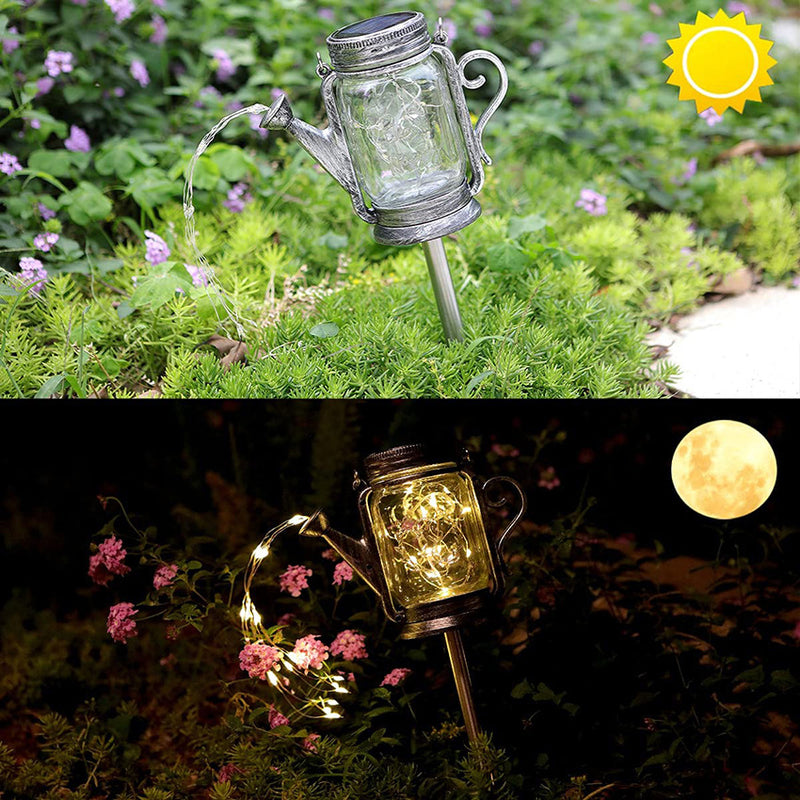 Solar Creative Fairy Frosted Glass Jar LED Outdoor Light