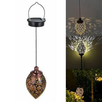 Solar Water Drop Shape Creative Pattern Design LED Two-way Outdoor Light